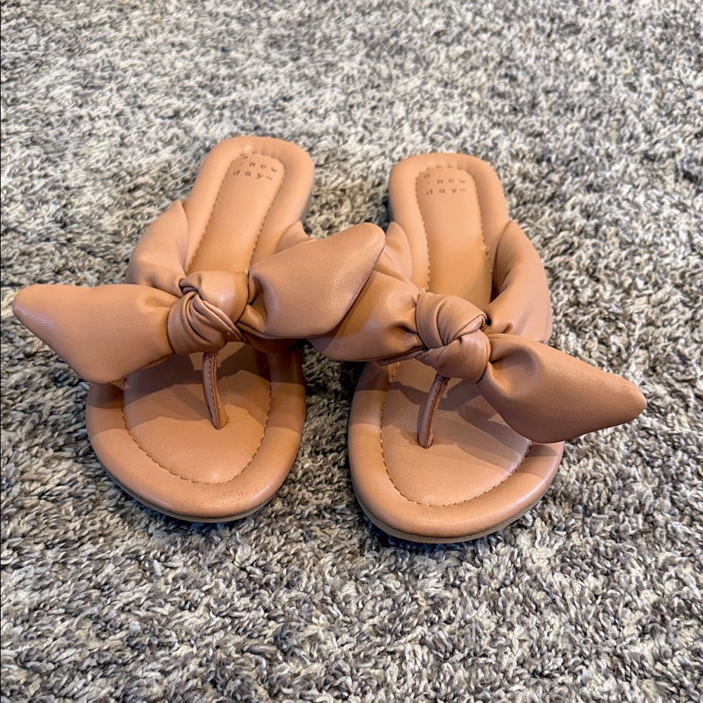 a new day Tan Bow Sandals